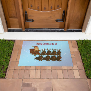 Paillasson Dachshunds et Père Noël Doormat