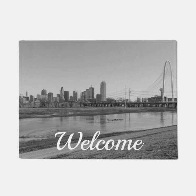 Paillasson Dallas Skyline Gris - mat de bienvenue (Devant)