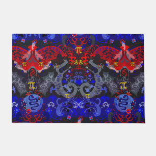 Paillasson Damask polyamory Dragon dans Poly Pride Flag Color