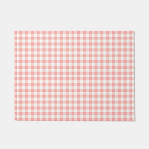 Paillasson Damier blanc de plaid de contrôle de guingan de