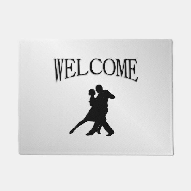 Paillasson Danseurs Tango Silhouette 2 Argent (Devant)
