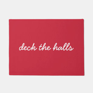 Paillasson Deck Les Halls Noël Vacances Simple Script Rouge