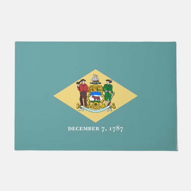 Paillasson Décor Design du drapeau d'état du Delaware (Devant)