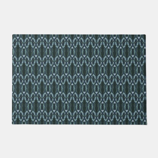 Paillasson Décor géométrique oriental bleu (Devant)