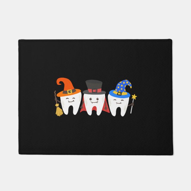 Paillasson Dentiste Halloween dents Dentaire (Devant)