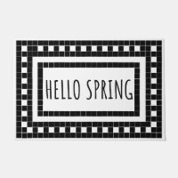 Design de carreaux noir et blanc printemps