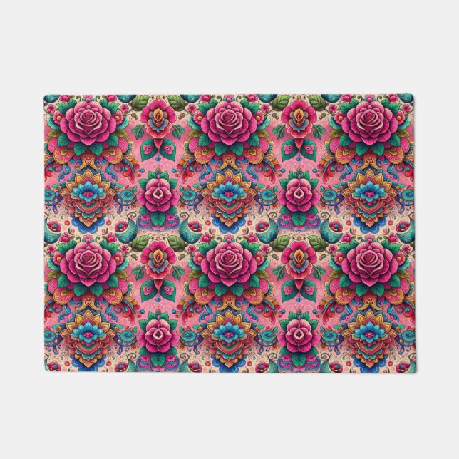 Paillasson Design de roses roses roses exotiques (Devant)