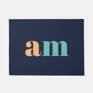 Paillasson Design monogramme élégant et turquoise