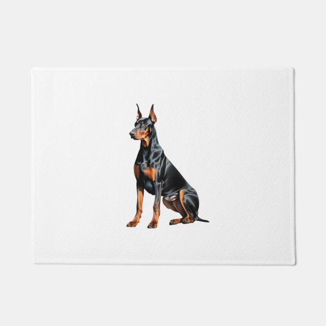 Paillasson Dessin crayon couleur d'un Doberman Pinscher. Esse (Devant)
