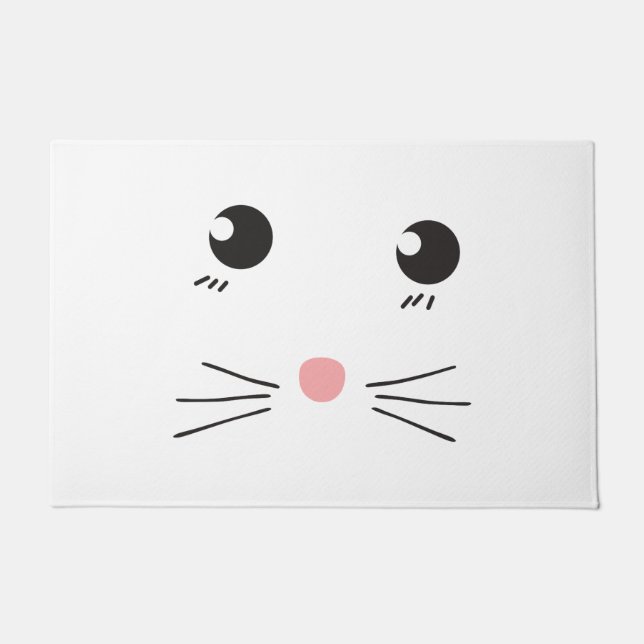 Paillasson Dessin de la ligne de face du chat (Devant)