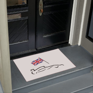Paillasson Dessin de la ligne de voitures de course avec le d