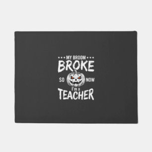 Paillasson Dessin de professeur d'Halloween drôle balai cassé