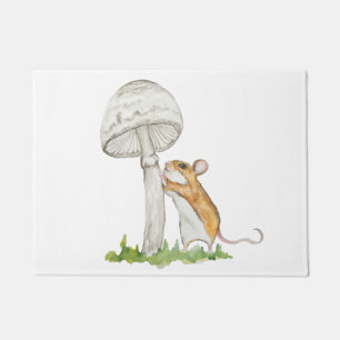 Paillasson Dessin réaliste d'une souris et d'une mushr de cha
