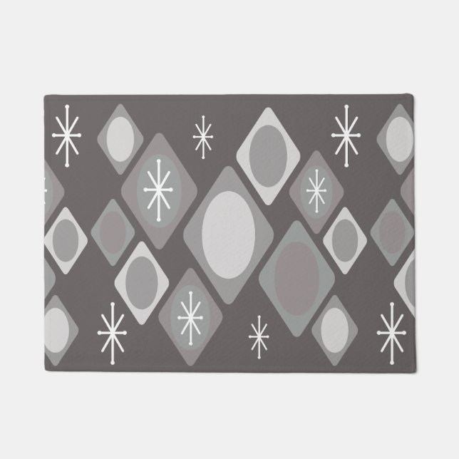 Paillasson Diamants Ovales Starbursts gris foncé (Devant)