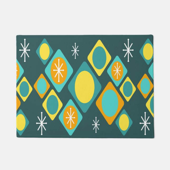 Paillasson Diamants Ovals Starburts Turquoise (Devant)