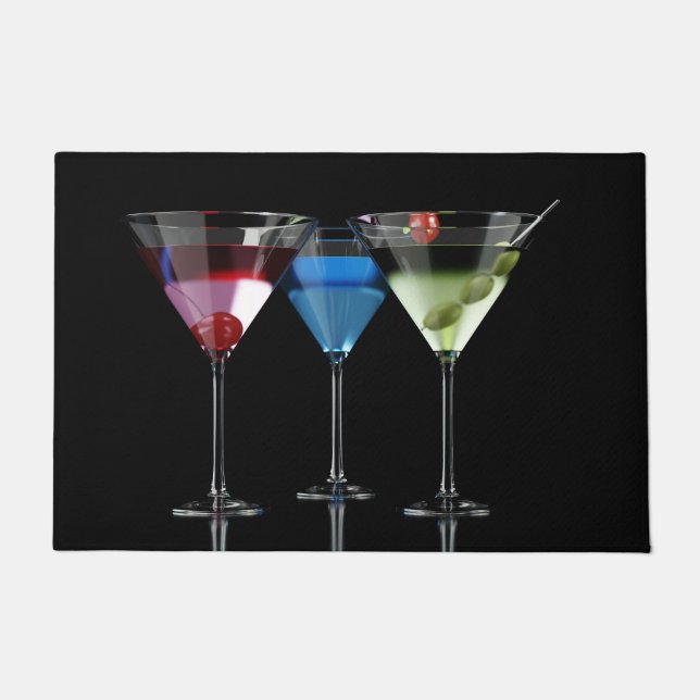Paillasson Différents cocktails dans des lunettes à martini n (Devant)