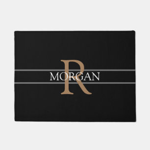 Paillasson DO-IT-YOURSELF Lt Brown Monogramme, Nom blanc, Noi