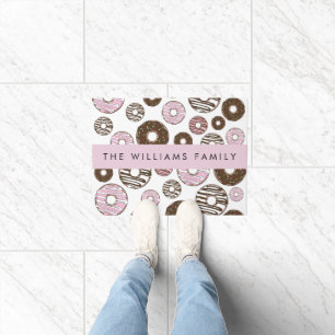 Paillasson Donuts Roses, Donuts Brown, Sprinkings, Votre Nom