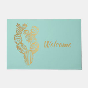 Paillasson Doodle Gold Prickly Cactus Personnalisé