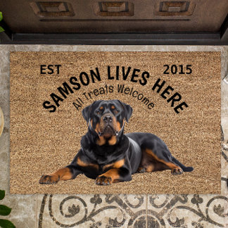 Paillasson Doormat Amoureux des chiens personnalisé Rottweile