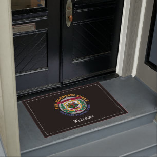 PAILLASSON DOORMAT D'ÉTAT DE LA MONTAGNE DE VIRGINIE OCCIDENT