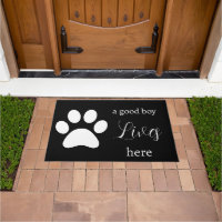 Doormat - Dog Paw - Un bon garçon vit ici