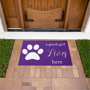 Paillasson Doormat - Dog Paw - une bonne fille vit ici