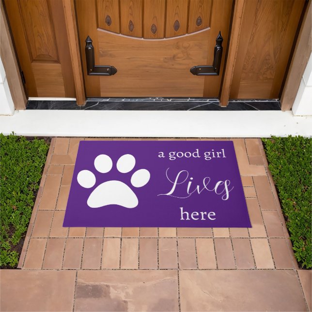 Paillasson Doormat - Dog Paw - une bonne fille vit ici (De plein air)