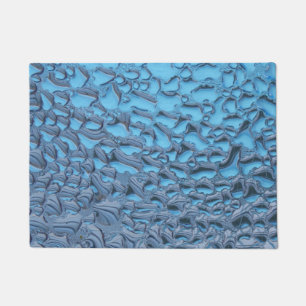 Paillasson Doux gouttes de pluie sur verre bleu