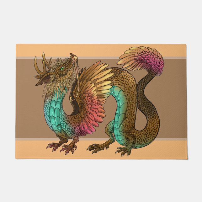 Paillasson Dragon à plumes (Devant)