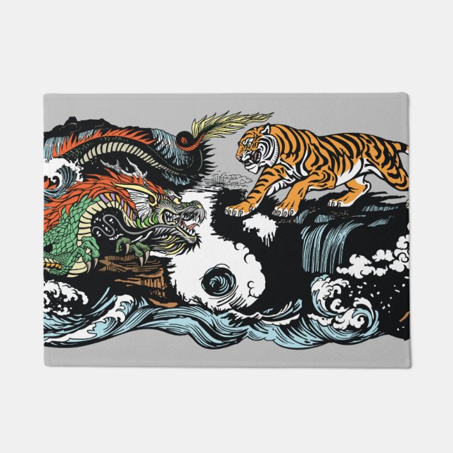 Paillasson Dragon chinois contre le tigre (Devant)