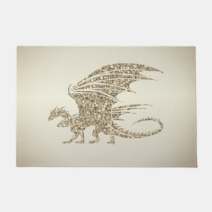 Paillasson Dragon de mosaïque Extraordinaire Golden