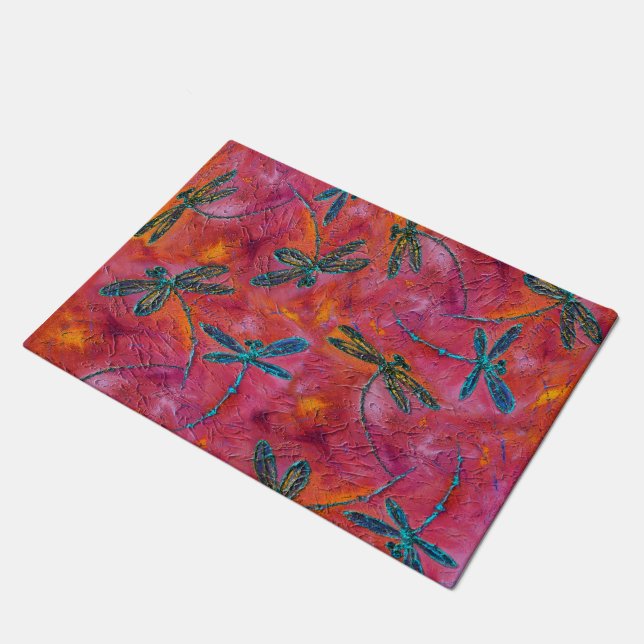 Paillasson Dragonfly Dance Hot Fuchsia Door Mat (Incliné)