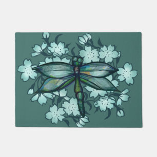 Paillasson Dragonfly Floral Art libellules fleurs art floral