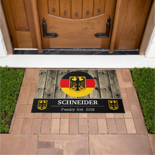 Paillasson Drapeau allemand Bois rustique / Famille