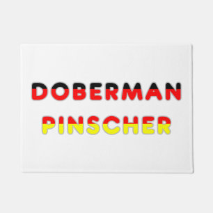Paillasson drapeau allemand dans le nom de doberman pinscher