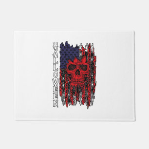 Paillasson Drapeau américain crâne rouge Halloween Toiles d'a