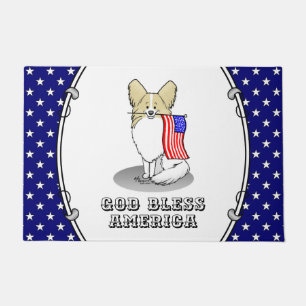 Paillasson Drapeau américain patriotique USA Papillon (citron
