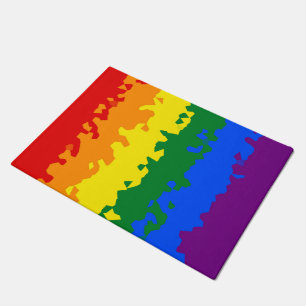 Paillasson Drapeau de fierté gay arc-en-ciel mosaïque abstrai