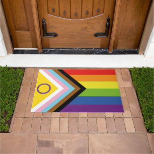Paillasson Drapeau de fierté intersexe de SlipperyJoe's fond