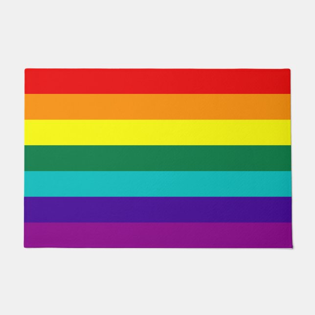 Paillasson Drapeau de la Fierté arc-en-ciel 7 bandes (Devant)