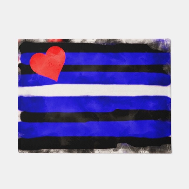 Paillasson Drapeau de la Fierté en cuir (Devant)