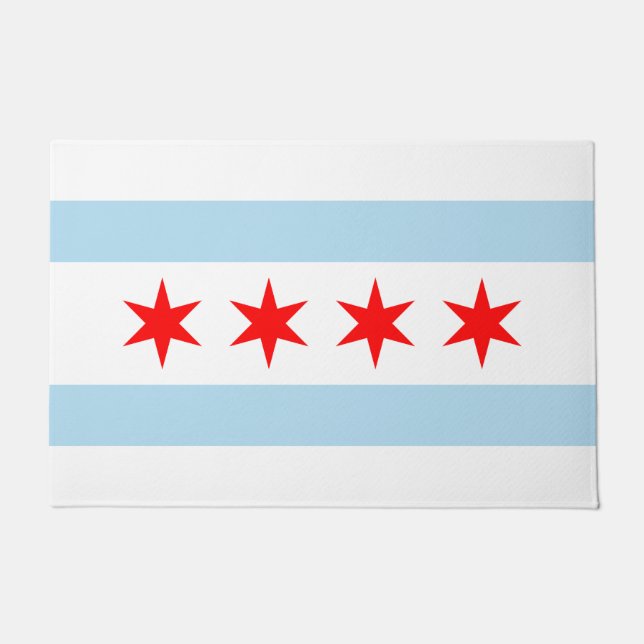 Paillasson Drapeau de la ville de Chicago (Illinois) (Devant)