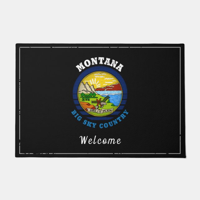 PAILLASSON DRAPEAU DE L'ÉTAT DU GRAND CIEL DE MONTANA (Devant)
