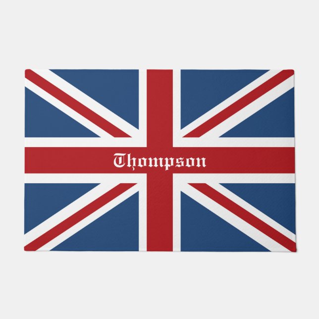 Paillasson Drapeau fait sur commande classique d'Union Jack (Devant)