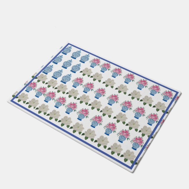 Paillasson Drapeau Floral américain Drapeau Drapeau Ginger Ja (Incliné)