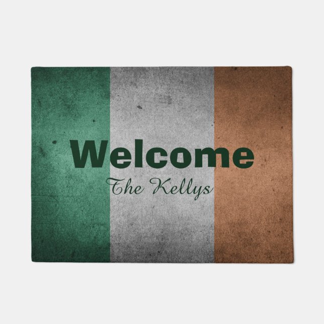 Paillasson Drapeau irlandais Grunge Design (Devant)