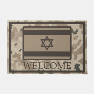 Paillasson Drapeau Israélien Sur Camo Du Désert - Bienvenue