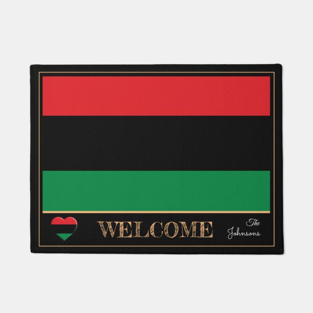 Paillasson Drapeau panafricain & Symbole Unia - chemise de ma (Devant)