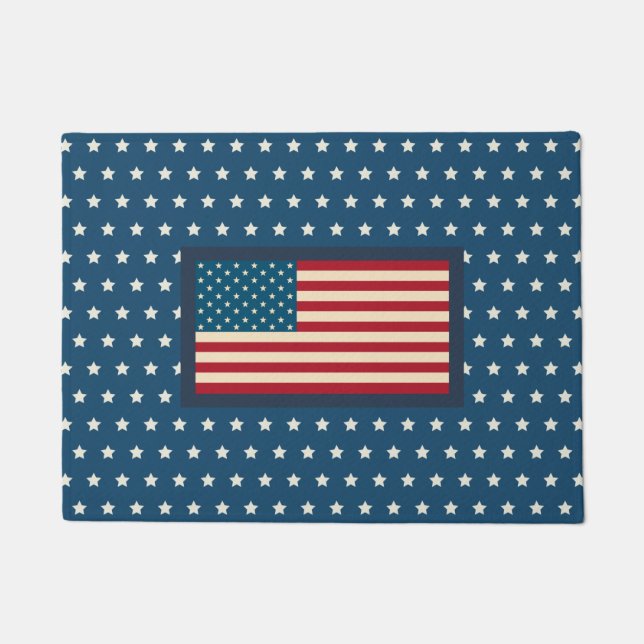 Paillasson Drapeau patriotique américain Drapeau cadeau (Devant)